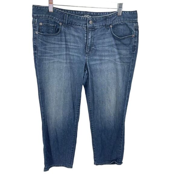 Ann Taylor LOFT Womens Modern Crop Jeans Denim Stretch Medium Wash Blue Size 12 - Picture 1 of 11
